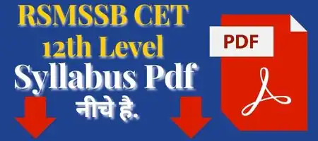 RSMSSB CET 12th Level Syllabus PDF