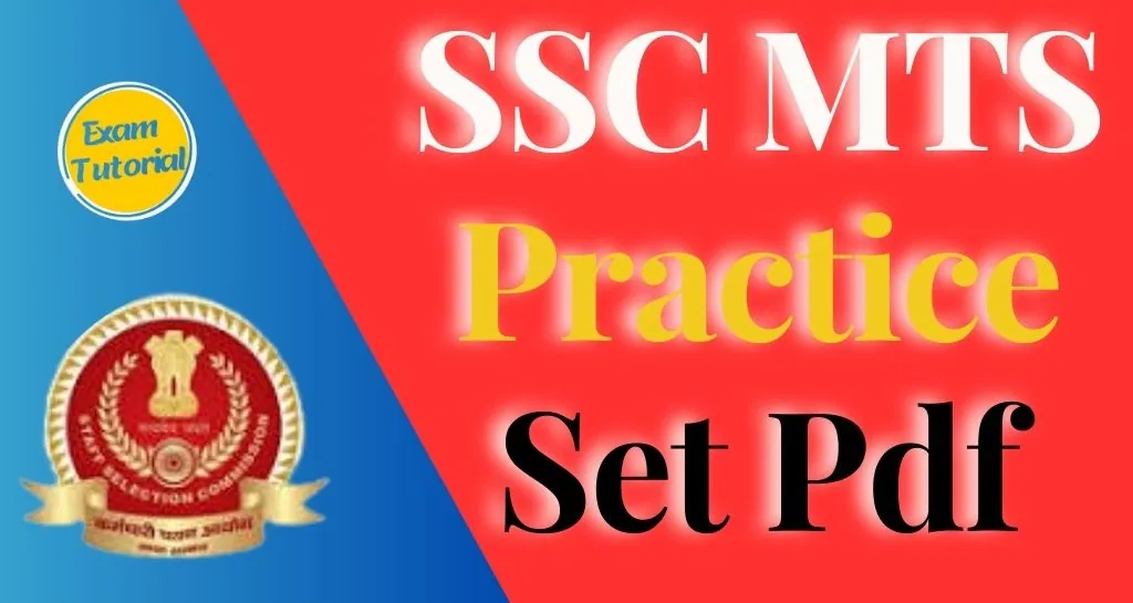 SSC MTS Practice Set Pdf