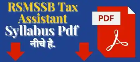 RSMSSB Tax Assistant Syllabus